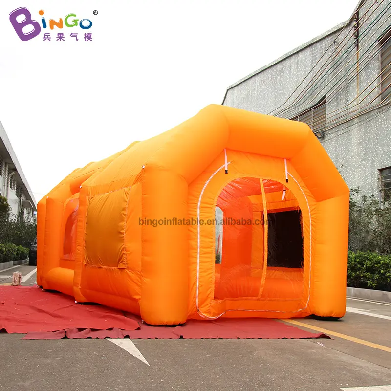 Oxford Vải Inflatable Đảng Dome Tent 6X3X2.5 M Glamping Lều Orange Inflatable Lều Cube