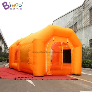 牛津布充气派对圆顶帐篷6x3x2.5m豪华帐篷橙色充气帐篷立方体