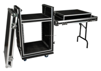 Flight case professionnel en aluminium GEHUA à trois portes et double couche 6U/8U/10U/12U/14U/16U/18U+4U pour microphone, mixeur et amplificateur