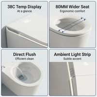 WC intelligent électrique en céramique avec télécommande, installation murale, siphon en P, certifié CE