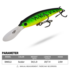 Leurre de pêche submersible pour poissons d'eau salée, pêche en mer et en bateau, appât artificiel dur 19cm 54g en plastique avec hameçons - Product Image 3