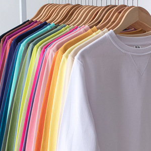 Jersey de rizo francés de color sólido personalizado para hombre, sudaderas informales de manga larga con capucha GSM pesada, jersey de cuello redondo, sudadera - Product Image 1