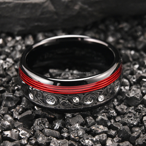 Vòng cacbua vonfram đen 8mm, kiểu cơ khí, dây đeo đám cưới nam, trang sức thời trang sang trọng, quà tặng kỷ niệm - Product Image 6