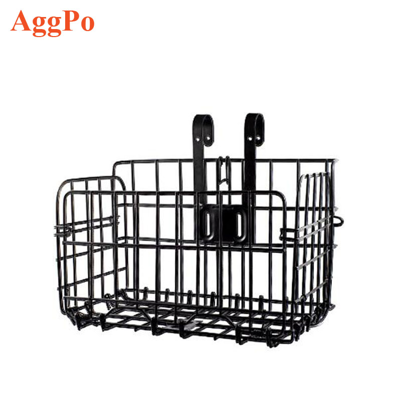 Новый продукт, оптовая продажа, передняя металлическая складная велосипедная корзина, ящик из стальной проволоки на руль, прочная стойка, корзина для хранения деталей велосипеда