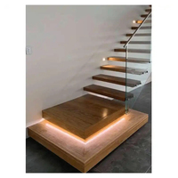 Escalier en bois léger led fantaisie escalier en bois pliant en bois sculpté construire escalier flottant