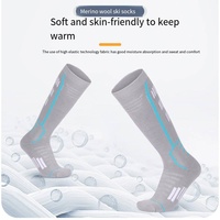 Chaussettes de ski d'hiver tricotées sur mesure, épaisses, thermiques, avec bordure en tissu bouclette, logo ODM, pour adultes, hauteur genou, écologiques, respirantes