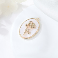 Merryshine Non ternir Fleur Shell Pendentif Tournesol Muguet DIY Bijoux Naissance Fleur Pendentif Collier