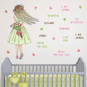 <span class=keywords><strong>Adesivi</strong></span> murali <span class=keywords><strong>con</strong></span> testo di ispirazione <span class=keywords><strong>per</strong></span> ragazza floreale 3D - Product Image 3