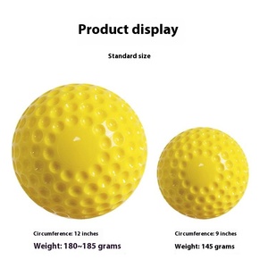 Bolas de entrenamiento de béisbol profesional Núcleo sólido de PU de alta densidad de 9/12 pulgadas para golpear/lanzar/fildeo, máquina y lanzamiento de manos - Product Image 1