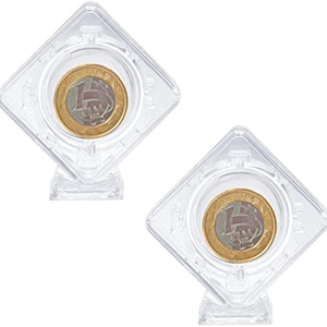 Présentoir à pièces de monnaie en acrylique, boîte de présentation à plusieurs niveaux, transparente, couleur et taille personnalisables, double face, logo personnalisé, Amérique - Product Image 1