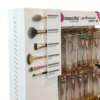 Expositor de Pie con Panel Perforado de Doble Cara con Ganchos Ajustables, Organizador Personalizado para Brochas de Maquillaje y Herramientas para Salón de Belleza