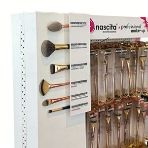 Support d'affichage au sol à double face avec crochets réglables, organisateur personnalisé pour pinceaux de maquillage, support pour salon de beauté - Product Image 5