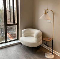 Fauteuil paresseux en polaire d'agneau BOBO, chaise individuelle de style nordique pour salon, chambre, vestiaire, coiffeuse