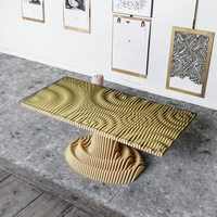 Table de salle à manger de cuisine en bois massif paramétrique moderne, artisanale, biologique, sur mesure, de qualité supérieure