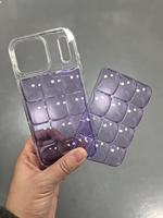 Coque de sac à dos colorée en forme de glaçon 2-en-1 avec panneau arrière détachable et accessoire DIY pour étui de téléphone