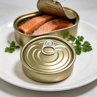 Vente en gros d'usine 300 #   Couvre-boîtes en aluminium chromé de 72,9 mm à ouverture facile (EOE) pour saumon en conserve de qualité alimentaire