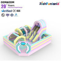 Château gonflable amusant rose et violet avec toboggan coloré en PVC, château gonflable commercial personnalisé pour enfants, parc d'attractions