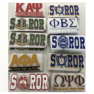 En gros Personnalisé Nouveau Omega Kappa Alpha Phi Beta Zeta Delta AKA Sghro sérigraphie des motifs de transfert de chaleur film autocollant