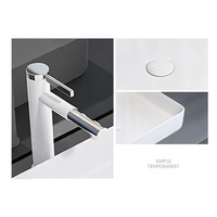 Évier de comptoir en céramique blanche, style F, 540x330mm, lavabo rectangulaire pour projet de décoration de salle de bain d'hôtel