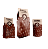 Sachet d'emballage alimentaire personnalisé avec logo imprimé, valve et poignée, pour café coréen, type stand-up, avec perforations