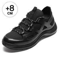 Vente en gros usine Baskets décontractées de luxe en cuir pour hommes, rehaussantes de 8 cm, haute qualité, logo personnalisable