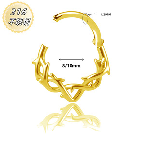 2025 Anillo de <span class=keywords><strong>Nariz</strong></span> Sexy para Septum, Clicker Articulado, Gancho para Cartílago, Acero Inoxidable 316L, Joyería para Piercing Corporal - Product Image 3