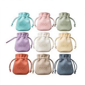 Bolsitas de Terciopelo para Joyería con Cordón, Personalizadas al por Mayor, en Diferentes Colores y Tamaños, Bolsitas de Lujo para Anillos, Aretes, Colgantes y Collares - Product Image 1
