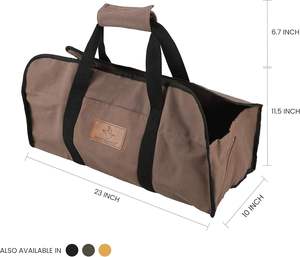 Free Sample Canvas Waxed Holder Bags for Bulk Storage of Wood <b>Fireplace</b> <b>Logs</b> at Factory Prices - Product Image 3