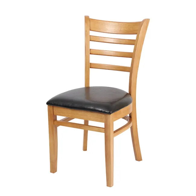 Moderno in legno massello da pranzo caffè sedie in legno per ristorante in legno sedie da pranzo imbottite cucina in pelle sintetica sedia