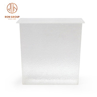 Meubles de salon et de salle à manger pour restaurant et bureau à domicile Base de table en acrylique Résine époxy Forme en T Surface transparente givrée Pied de table