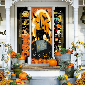 Custom Halloween Banner Set 2 Pieces for Indoor & Outdoor Festivals Digital Printed Wall & Door Decoration for Parties - Product Image 5