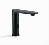 Robinet à capteur moderne sans contact, monotrou, en acier inoxydable 304 chromé gris anthracite, pour chambre à coucher, durée de vie commerciale