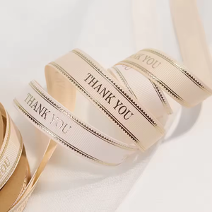 Cinta de satén impresa personalizada, Logo de oro rosa, regalo, envoltura de satén para embalaje - Product Image 6