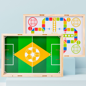 Vente en gros Jeu <span class=keywords><strong>de</strong></span> football et <span class=keywords><strong>de</strong></span> vol en bois 2 en 1 pour enfants Échiquier volant amusant Jouet d'entraînement cérébral interactif Jeu préscolaire - Product Image 4