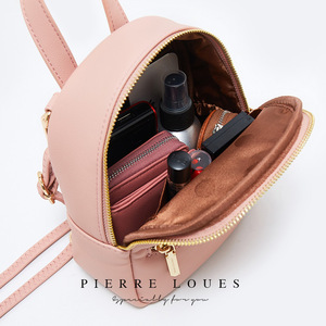 Pierre Loues Women's <b>Mini</b> <b>Backpack</b> Pink 7 Inch Zipper Closure Everyday Use - Product Image 1