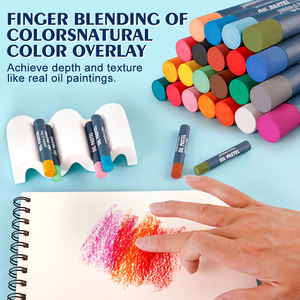 Macaron Vente flash 12/24 couleurs Ensemble de pastels à l'huile professionnels Non toxiques Crayons à dessin pour débutants et artistes - Product Image 5