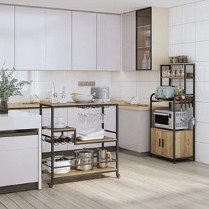 Scaffale da cucina in legno con armadio e ripiano portaoggetti in piedi <span class=keywords><strong>per</strong></span> panettiere - Product Image 3