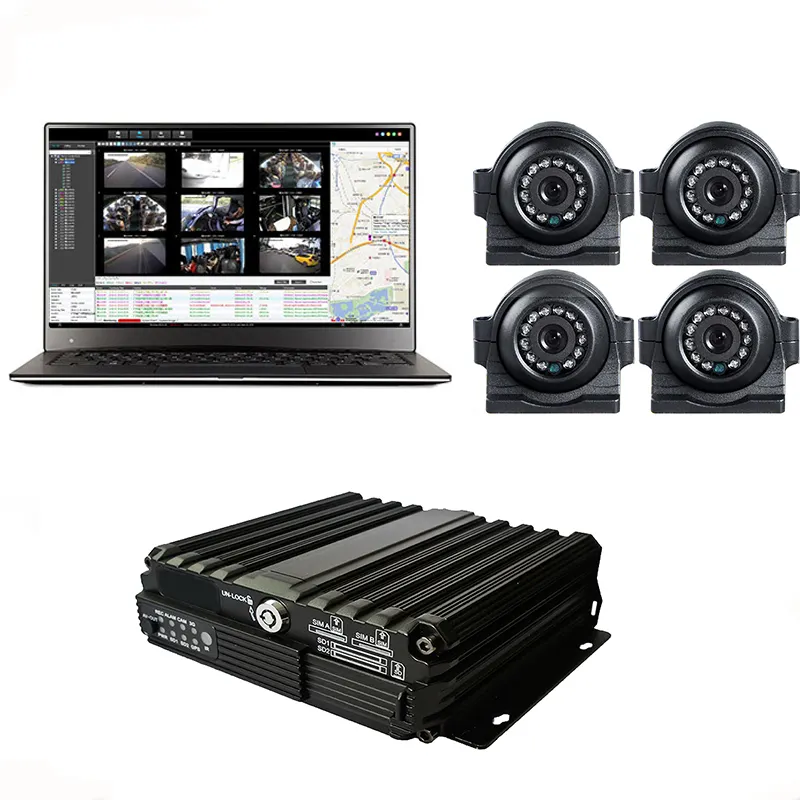 4ch 720P Mobiel Voertuig Auto Dvr Mdvr Videorecorder Systeem Met 4 Sony Ip69 Achterzijde Camera Voor Vrachtwagen Bus Rv