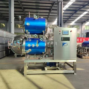 Autoclave horizontal de alta temperatura autoclave de vapor industrial para conservas de alimentos PP botella de esterilización