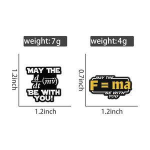 Física Fórmula Esmalte Pin F Equals MA Brooch Lapel Badge Ciência Tema Jóias Presente para Amigos - Product Image 6
