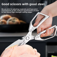 Ciseaux de cuisine multifonctionnels en acier inoxydable de qualité supérieure, 4 en 1, pour légumes, viande, volaille, pour chef cuisinier