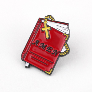 Broche de solapa de aleación esmaltada de moda con diseño de cruz católica cristiana, Sagrado Corazón, <span class=keywords><strong>Biblia</strong></span>, Espíritu Santo y paloma - Product Image 5