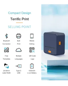 DETONGER P1 imprimante d'étiquettes thermiques sans encre 20-58mm étiquette couleur code à barres QR Code étiquette de prix imprimante Machine