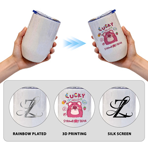 Lot de 50 gobelets à vin blancs de 12 oz pour sublimation, à <span class=keywords><strong>double</strong></span> paroi et isolés sous vide, pour transfert thermique - Entrepôt USA - Product Image 5