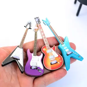 DIY Dollhouse trang trí phụ kiện mini nhạc cụ mô hình điện thu nhỏ phổ biến guitar điện