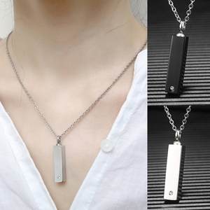 Kalung Kubus Penyimpan Abu Kremasi Pria, Liontin Urn, Perhiasan Kenangan Kristal - Product Image 2