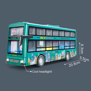 Con luz y sonido Inercia <span class=keywords><strong>Doubledeck</strong></span> Bus Friction Toys 2025 - Product Image 4