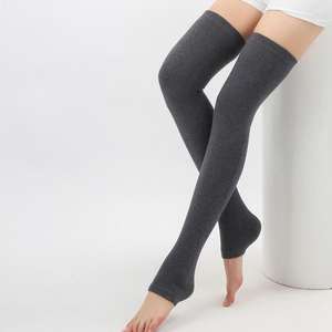 צמר מרינו מוצק מעל הברך גבוהה גרבי חותלות בנות נשים של ארוך חורף רגל מחממי - Product Image 1