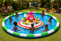 Parc aquatique gonflable personnalisé Lilytoys avec piscine amovible pour enfants