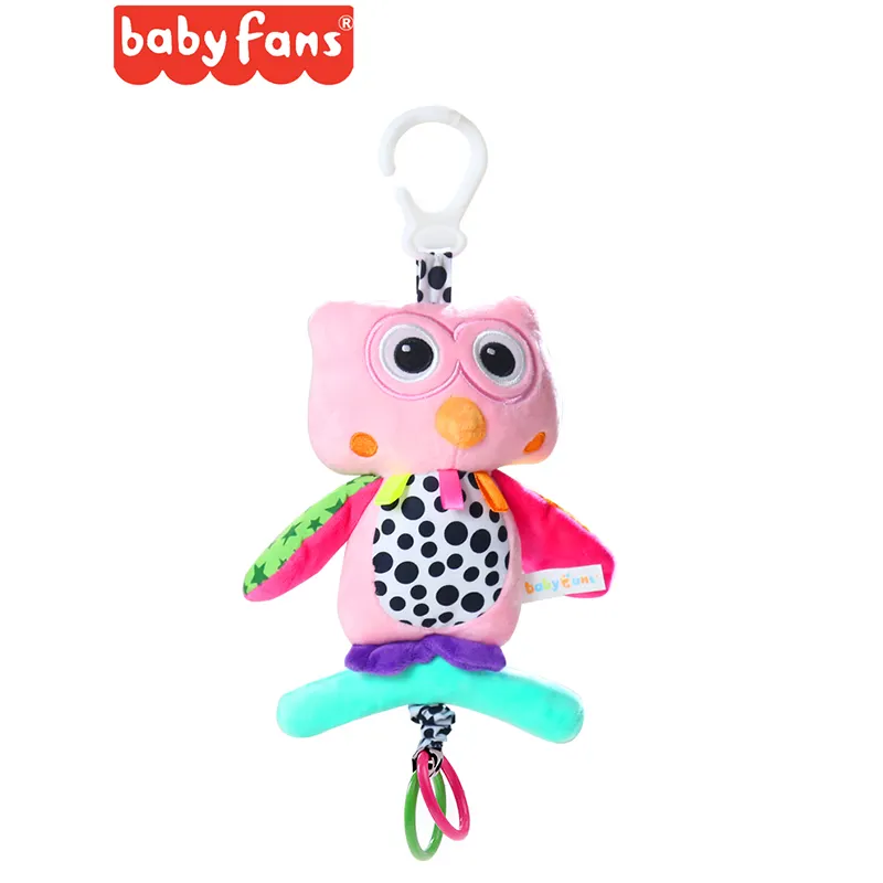 Babyfans baby grappige muziek dier uil speelgoed baby wieg zachte opknoping speelgoed